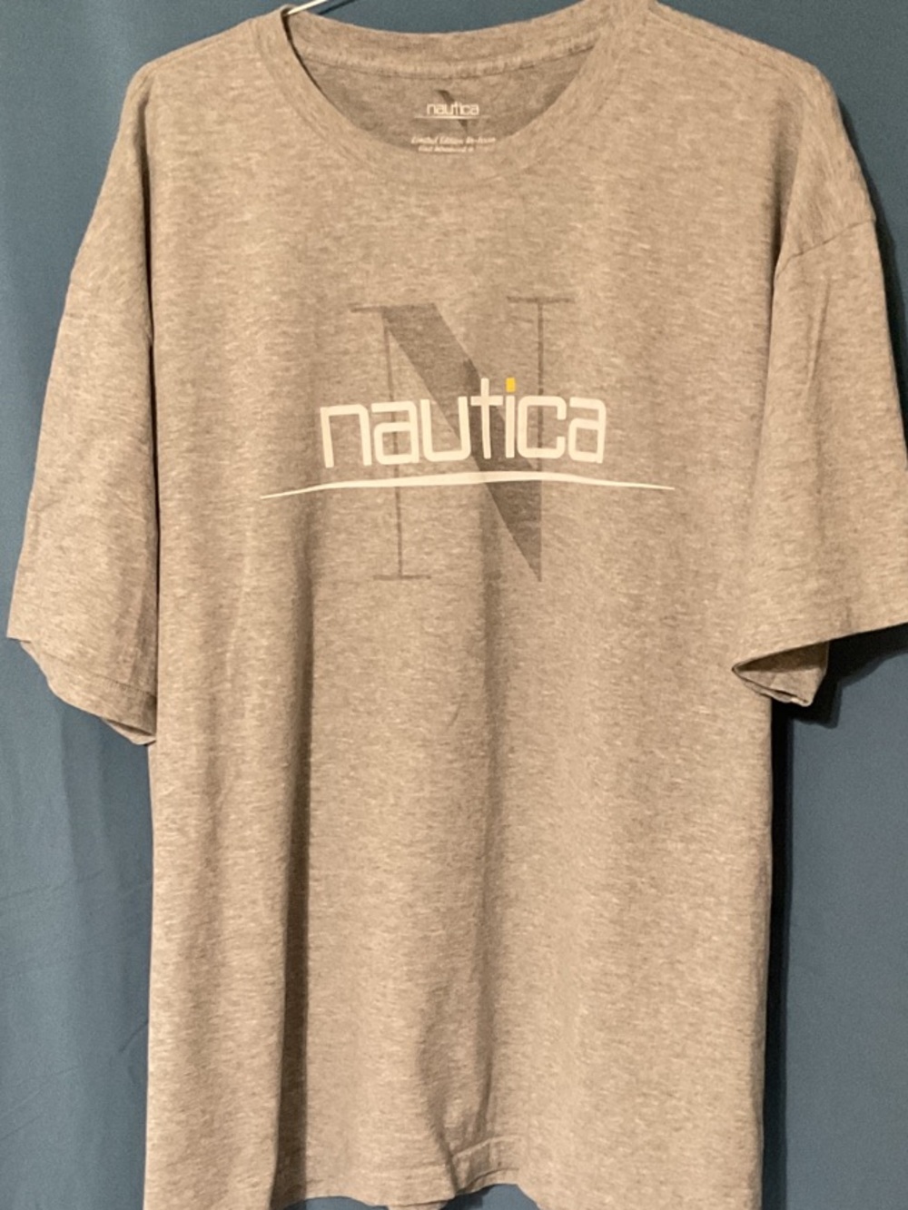 Nautica Light Gray Logo Crew T-Shirt